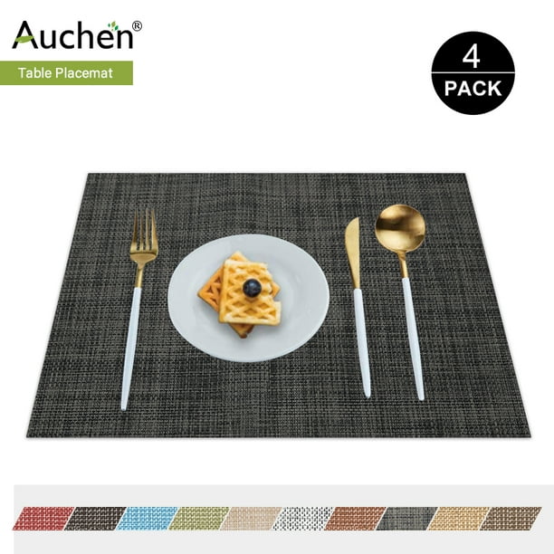 Washable Easy to Clean PVC Placemat for Kitchen Table Heat-resistand Woven 